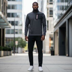 Mens Fila Sport Live in Motion 1/4 Zip Black Pullover - Size L
